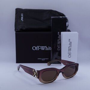 Off-White OERI14E PALMER 316E Oval Sunglasses – Burgundy/Nude/Brown